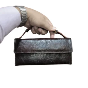 Hassanza Premium Genuine Leather Clutch with Belt