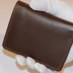 Hassanza JJ Luxury Dark Brown Full-Grain Leather Wallet