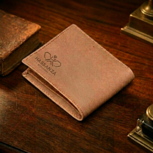 Hassanza Premium Genuine Leather Bifold Wallet – Raw Brown