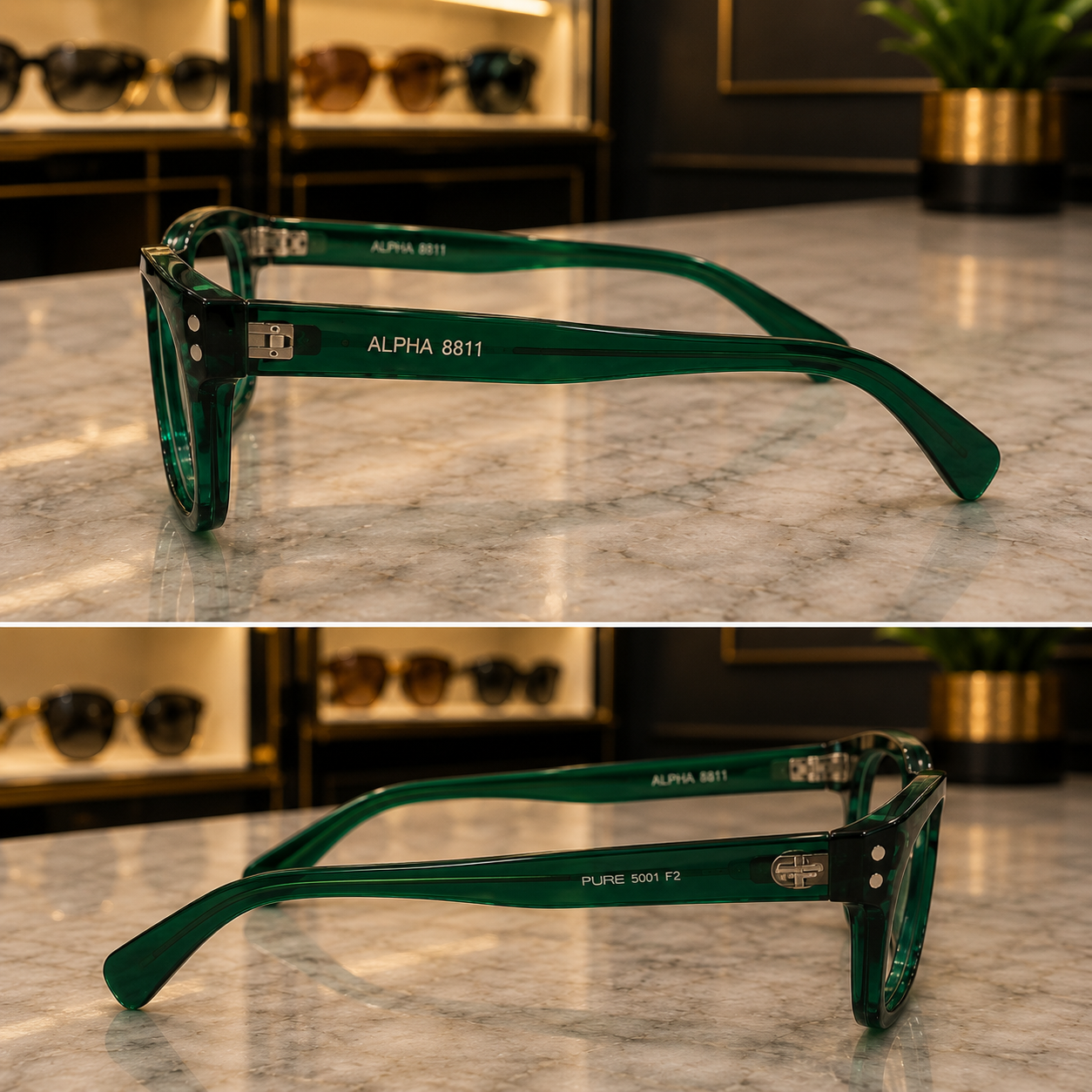 Hassanza Green Square Frame Sunglasses - Image 2