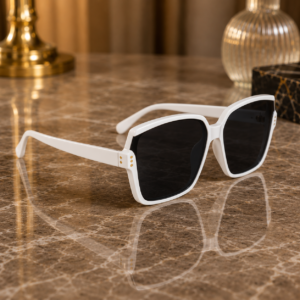 Hassanza White Square Frame Sunglasses