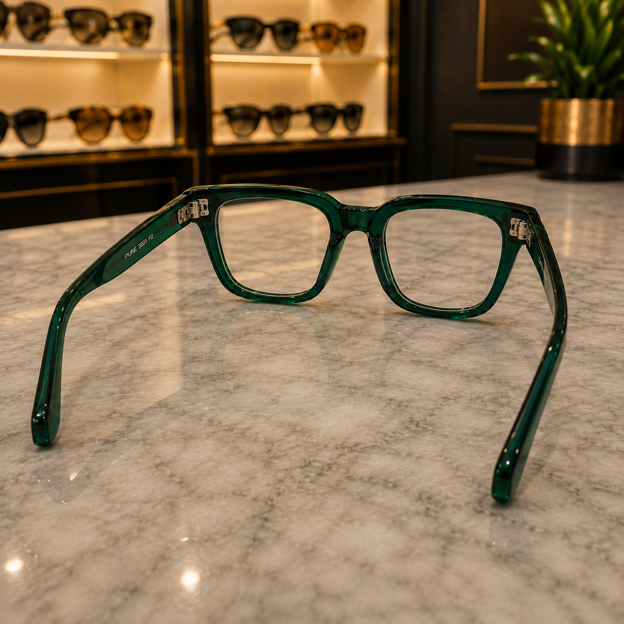Hassanza Green Square Frame Sunglasses - Image 3