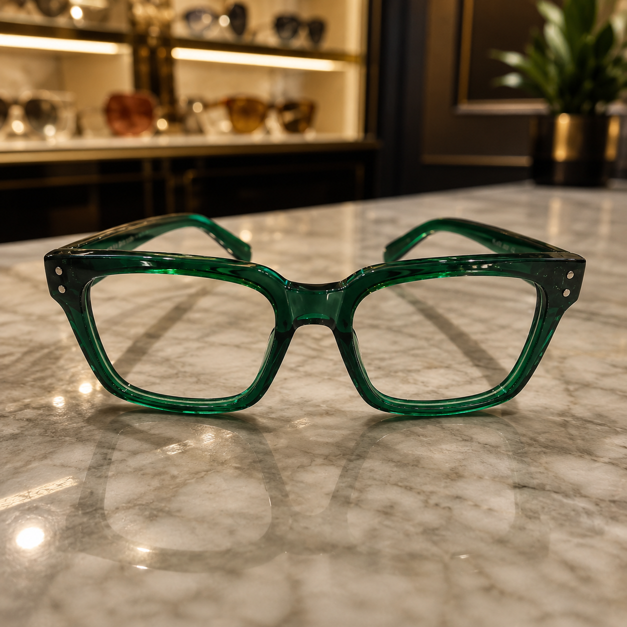 Hassanza Green Square Frame Sunglasses - Image 4