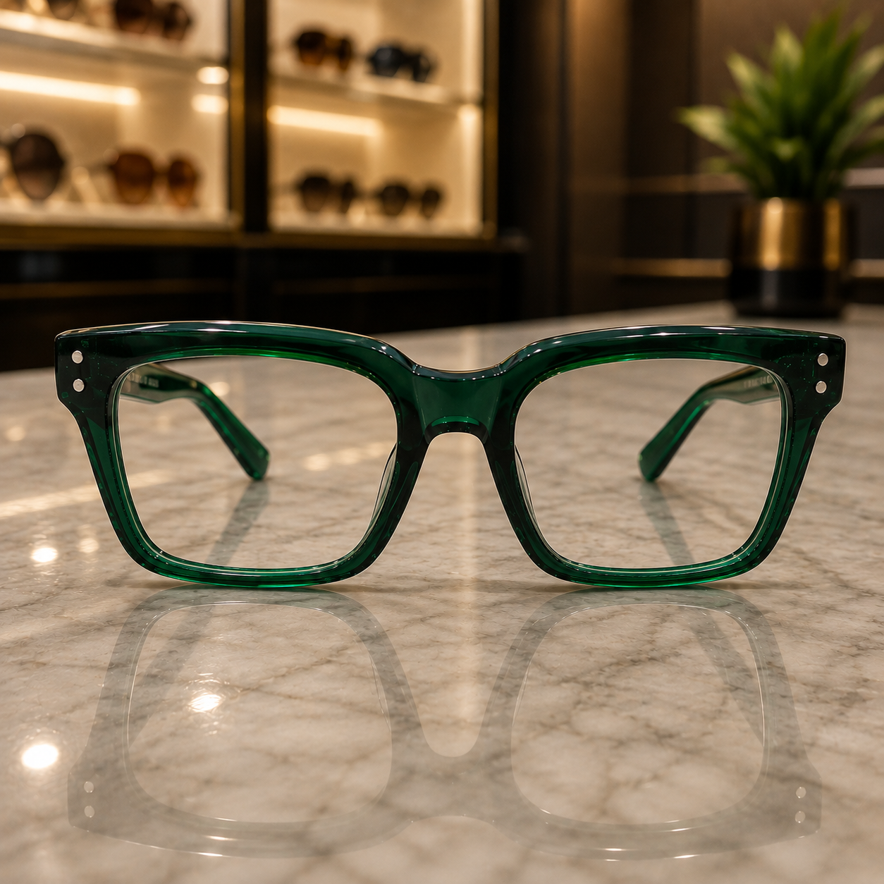 Hassanza Green Square Frame Sunglasses - Image 5